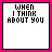 A 5x5 contact sheet of pixelated animated frames showing text animation progression from "WHEN I THINK ABOUT YOU" to "WHEN I THINK ABOUT YOU ALL I CAN DO IS SMILE" with blue highlight and star effects.