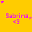 Yellow background with pink text "Sabrina <3" and scattered pink and orange stars in a pattern