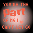 Animated sequence of nine identical circular frames with orange text 'YOU'RE THE PART OF ME I CAN'T LET GO' on black background, each frame showing a different heart symbol or strikethrough variation.