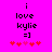 Pixelated text and heart symbols on a bright pink background with two identical static frames side-by-side.