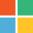 Four solid-colored squares arranged in a 2x2 grid with a gray cross dividing them, featuring orange, green, blue, and yellow sections.