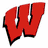 Six university athletic logos arranged in two on a white background, featuring bold lettering and team colors