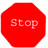 Two red octagonal stop sign icons with white text; left reads "Stop," right reads "Don't Stop Believing."