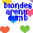Pixelated blue text on white background with colorful heart shapes in red, green, blue, yellow, and pink.