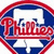 Two identical Philadelphia Phillies logos on left, red background with 'Phillies' text above and 'ROCK!!' below.