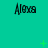 nine identical 'Alexa' text icons on a teal background with scattered green plus and X symbols
