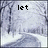 Pixelated winter scene with snow-covered road and bare trees, text 'let it snow' appears sequentially across four