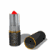 Animated sequence of a red-tipped lipstick tube with black and gold accents, shown in various states of cap removal against white background.