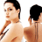 Pixelated static image of a person with dark hair in two side-by-side poses against white background, one showing profile view and the other back view.