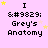 Pixelated icon with pink background displaying 'Grey's Anatomy' text and star decorations, showing animation changes in star positions across frames.