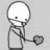 A black-and-white animated contact sheet showing two frames of a stick figure holding a heart shape with text "Am I In Love?" on the right side.