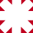 A static contact sheet of a 3x3 grid showing repeated frames from an animated icon featuring white snowflake shapes and red text on a solid red background.
