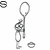 Animated sequence showing a figure holding a tennis racket with changing text elements around it, including 'leads to' and partial words like 'for', in various color combinations.