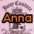 A static image shows the name "Anna" in orange, red, and pink text over a faded emblem background.