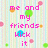 Pixelated text in pink reads "me and my friends kick it our goose is soooooo loose!!!!!" over a striped background with colored dots.