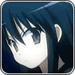 Anime-style character with dark blue hair and large eyes displays multiple facial expressions
