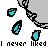 Pixelated icon with gray curved shapes, scattered cyan teardrop forms, and black text fragments on white background.