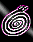A spiral-shaped icon with alternating light and dark bands, featuring a small curved tail at the top right, set against a black background with diagonal gray streaks.