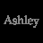 A black background displays multiple instances of the name 'Ashley' in various colors and fonts, arranged without animation.