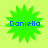 Four identical green starburst-shaped icons with blue text "Daniella" on a light yellow background.
