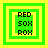 Four green and yellow square frames with pixelated text 'RED SOX ROX' in black, each frame showing a different arrangement of the central text block.