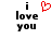 A pixelated image displays 'i love you' text with a red heart symbol replacing the word 'love', shown in two states: one with the heart and one without.