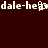 Pixelated text 'dale-he' and 'dale-heap' on dark red background with a small white cursor-like shape between them.