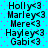A static image displays a of names with heart symbols on a cyan background with pink dots
