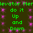 Green text on dark background repeats 'do it Up and Down' with pink sparkles, forming a of identical phrases. The animation cycles through two states where the top alternates between partial and full text