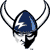Pixelated icon of a stylized helmet with curved horns, blue and black color scheme, white accents, and a dark outline on a white background.