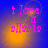 Pixelated pink text "i love a 99" on blue background with orange glow, four identical frames showing static image.