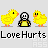 Pixel art animation of yellow chicks and a black-and-white character with neutral expression, each frame showing sequential chick head turns left to right.
