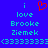 Blue background with cyan text reading 'i love Brooke Ziemek (3333333)' and a red heart symbol above the word 'love'.