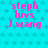 A static image with a cyan background patterned with small dark blue stars, featuring repeated pink text "steph luv's J wang" in a pixelated font.