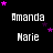 Black background with white text 'Amanda' and 'Marie' in a , pink stars scattered across the image