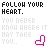 Animated contact sheet of a 48x48 pixel AIM buddy icon showing repeated text and pink heart symbols across multiple frames with varying grayscale brightness levels.