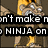 Pixelated of four distinct scenes: a ninja, a dog-like character, crossed weapons on grass, and the same dog character with text overlays