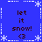 Blue background with white dotted and dashed borders, four identical each containing 'let it snow!' text, a heart symbol, and snowflake decorations