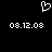 Pixelated white heart symbol above two identical date strings on black background.