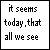 Animated sequence of text-based buddy icons showing evolving phrases about media violence and sex, with one frame featuring a cartoon character.