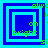 A static pixel art icon with layered blue and cyan squares and green text reading 'on bright' and 'si' on a cyan background.