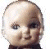 A split-frame contact sheet showing a pixelated baby face on the left and green text reading "Original Icons .com" on a dark green background on the right, both in low-resolution 50x49 pixels.