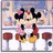 Two cartoon characters with black ears and pink cheeks stand side-by-side above four wine glasses on a white surface.