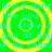 Green background with yellow spiral patterns and cyan text repeating 'Hoo I dont like you I like you I just stare at you all day or no reason' in a