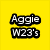 Six colored display pixelated text fragments forming a phrase about Aggie W23's site being the best on SCP