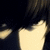 A four- shows anime-style character close-ups with text and a monogram; top-left has dark hair and yellow clothing, top-right has brown hair and a car, bottom-left has a white monogram, bottom-right is blank