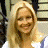 A 48x48 pixel buddy icon split into two sections: a photo of a smiling blonde woman on the left and green text reading "Original Icons .com" on a dark green background on the right.
