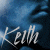 identical blue-toned images showing a stylized face with the name 'Keth' in white script, each with subtle vertical line artifacts