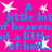 A bright pink background features blue text reading 'a little bit of heaven, but a little of hell...' with white star shapes scattered throughout the composition.