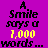 identical purple background icons with text "Smile says a 1,000 words... But sometimes the words confuse" where each icon's 'i' in 'Smile' and 'confuse' cycles through yellow, black, or white